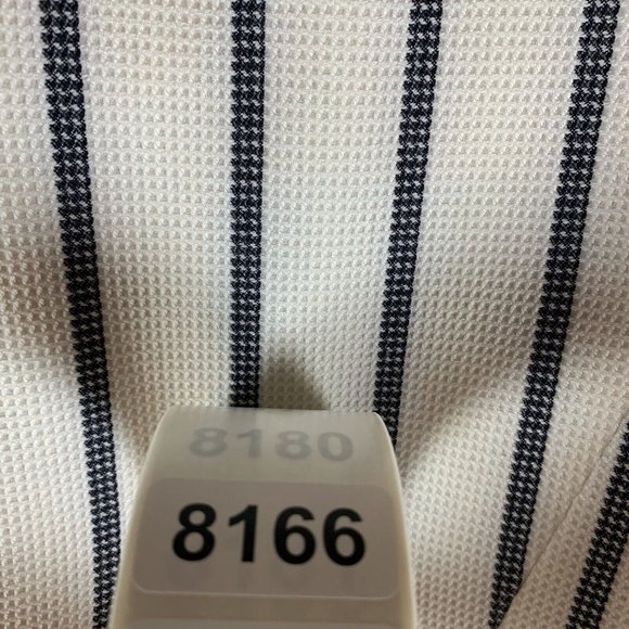 Talbots Blazer Jacket Women's 8 White Blue Striped‎ Waffle Single Breasted 8166 - Picture 7 of 7